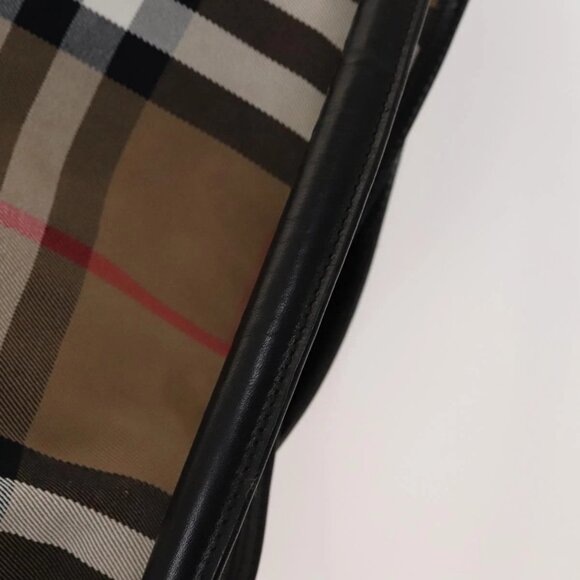 BURBERRY Nova Check Shoulder Bag Canvas 2way Beige Gold Auth 120971 - Picture 8 of 16